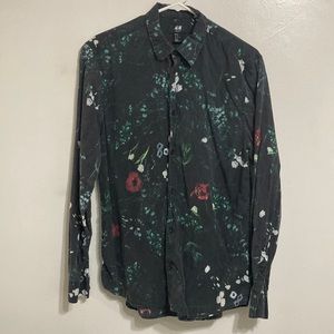 Dark Floral Button Up